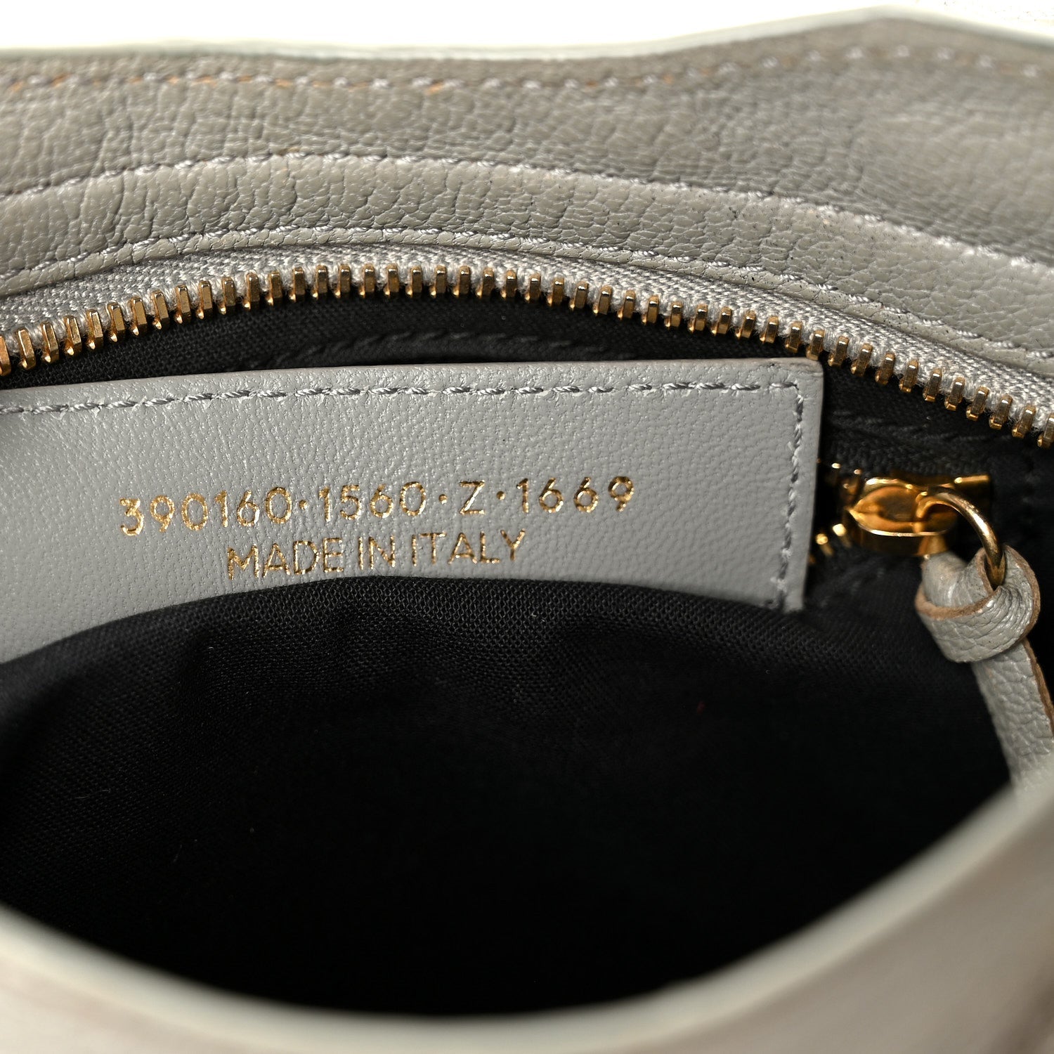 Chevre Gold Metallic Edge Hardware Mini City Gris Taupe