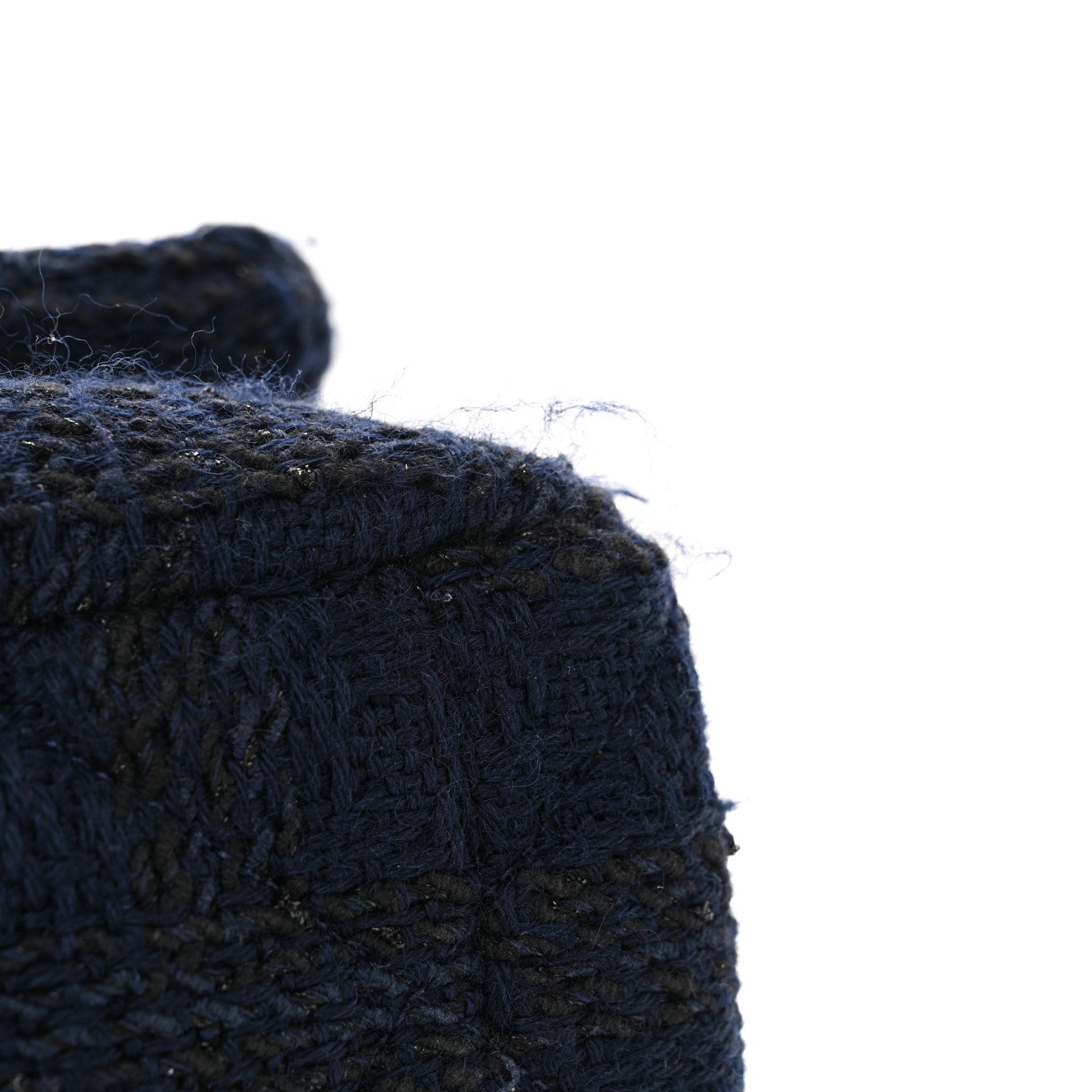 Tweed Quilted Large CHNL 19 Flap Navy Blue
