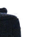 Tweed Quilted Large CHNL 19 Flap Navy Blue