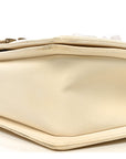 Lambskin Tulle Embroidered Medium Boy Flap White