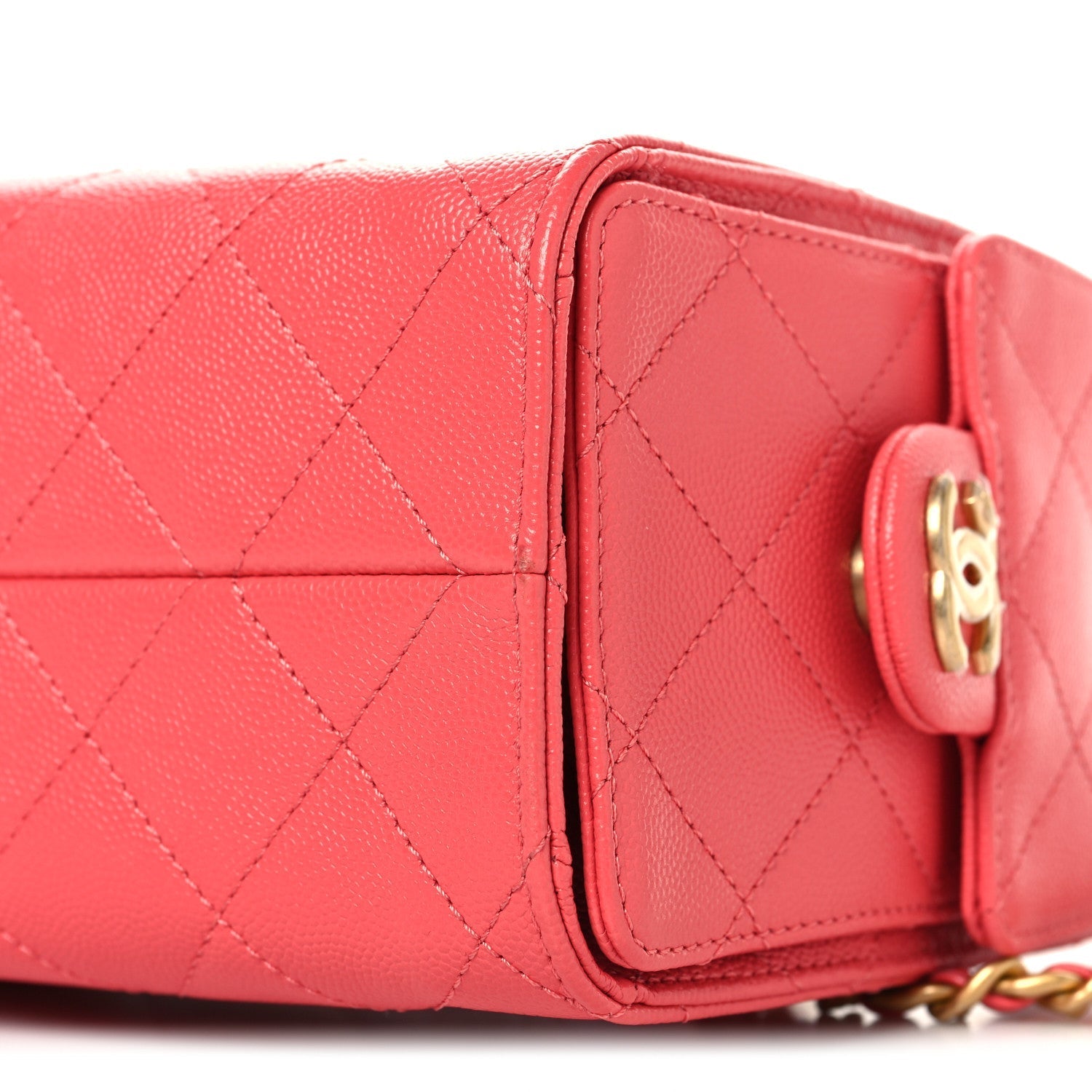 Caviar Quilted Mini CHNL 25 Handbag Coral