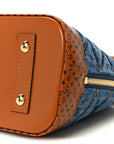 Denim Calfskin Reverse Monogram Malletage Alma BB Blue