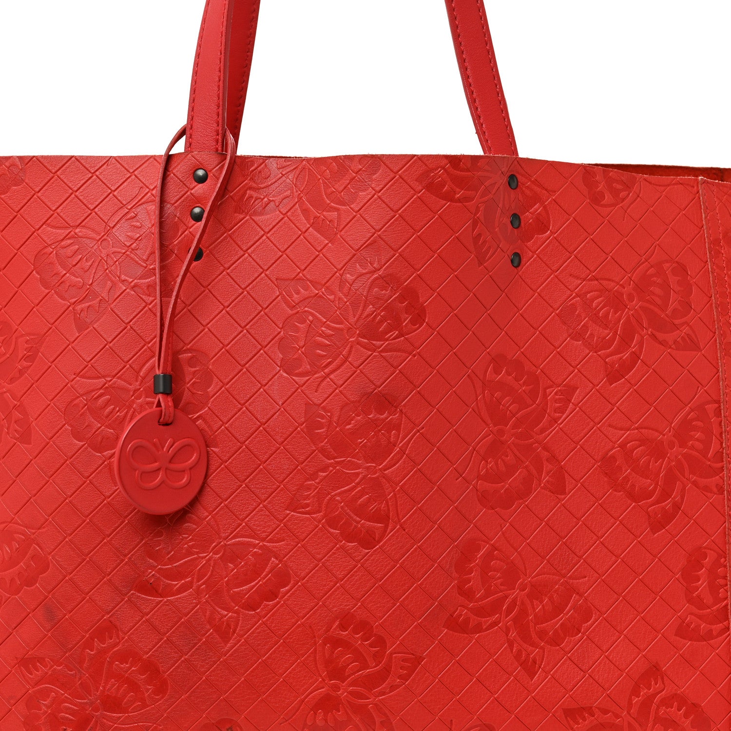 Nappa Intrecciomirage Butterfly Tote Red