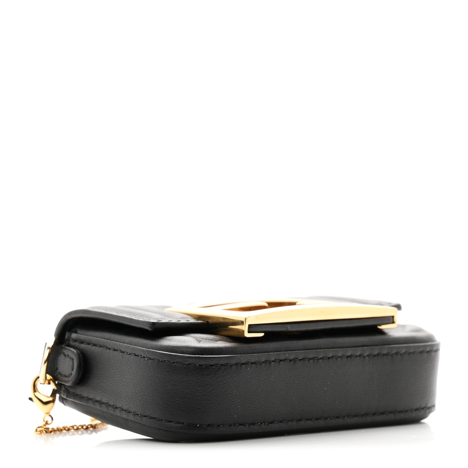 Nappa Matisse FF Embossed Nano Maxi Buckle Baguette Charm Black