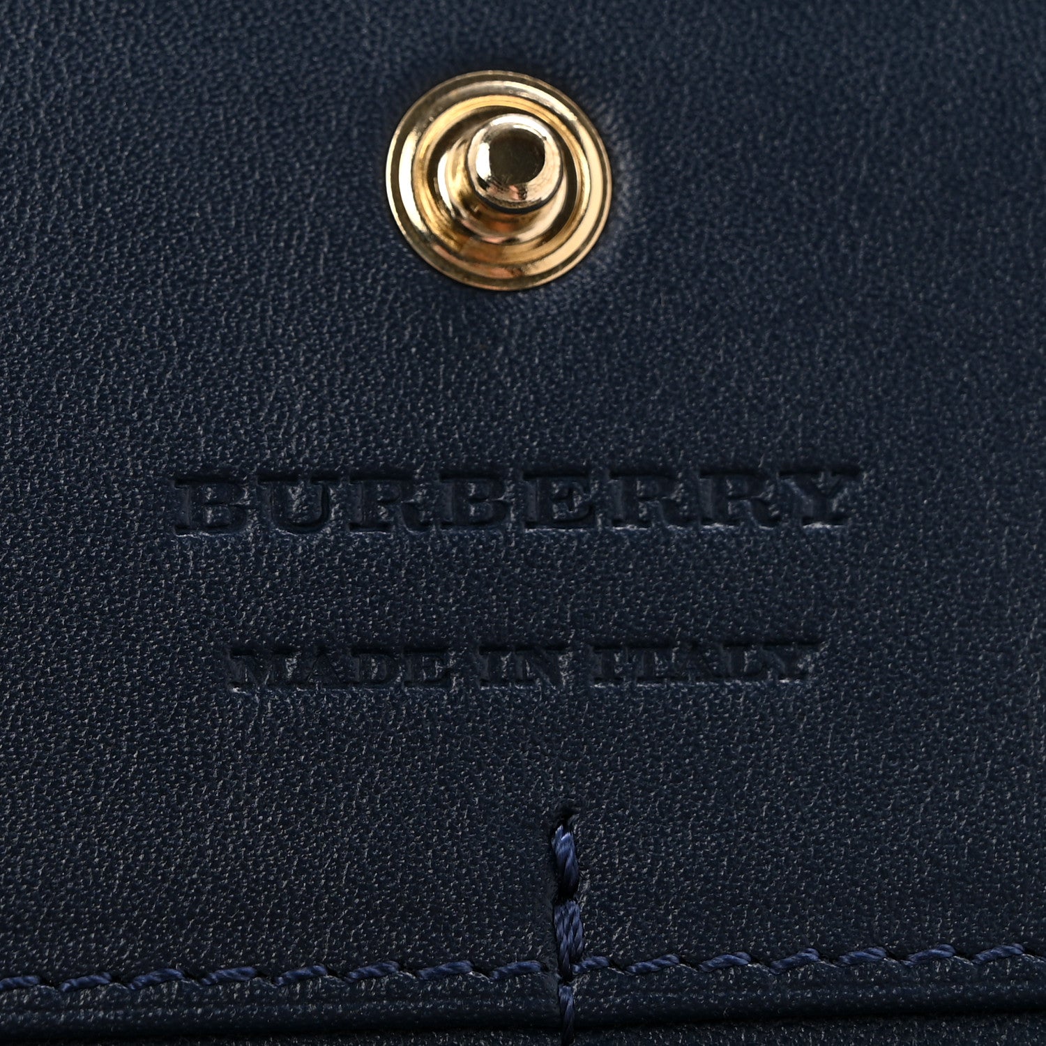 Overdyed Calfskin Horseferry Check Porter Continental Wallet Blue Carbon