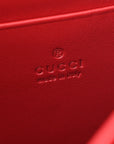 Calfskin Matelasse GG Marmont Chain Wallet Hibiscus Red