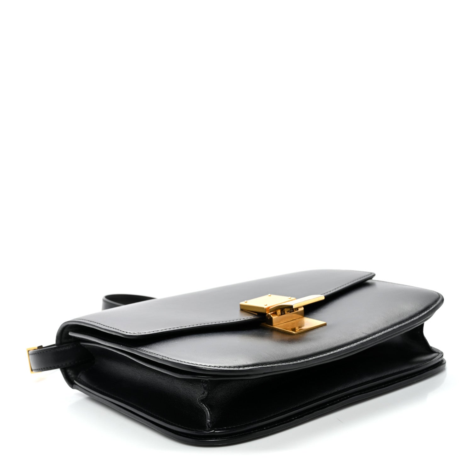 Box Calfskin Medium Classic Box Flap Bag Black