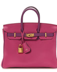 Togo Horseshoe Birkin 25 Rose Pourpre Cassis
