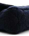 Tweed Quilted Large CHNL 19 Flap Navy Blue