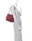 Lambskin Matelasse Monogram Medium Niki Chain Satchel Rouge Legion
