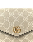 GG Supreme Monogram Textured Dollar Calfskin Web Mini Ophidia Envelope Shoulder Bag Beige Mystic White Oatmeal