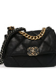 Lambskin Quilted Medium CHNL 19 Flap Black