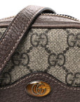GG Supreme Monogram Web Mini Ophidia Double Zip Crossbody Bag Beige New Acero