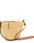 Calfskin Raffia Paulas Ibiza Pochette Bag Natural Tan