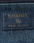 Denim Quilted CHNL 19 Wallet On Chain WOC Blue