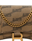 Coated Canvas BB Monogram Hourglass Chain Bag Beige Brown