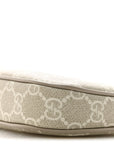 GG Supreme Monogram Textured Dollar Calfskin Web Mini Ophidia GG Handbag Beige Mystic White Oatmeal