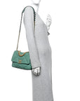Lambskin Quilted Medium CHNL 19 Flap Green