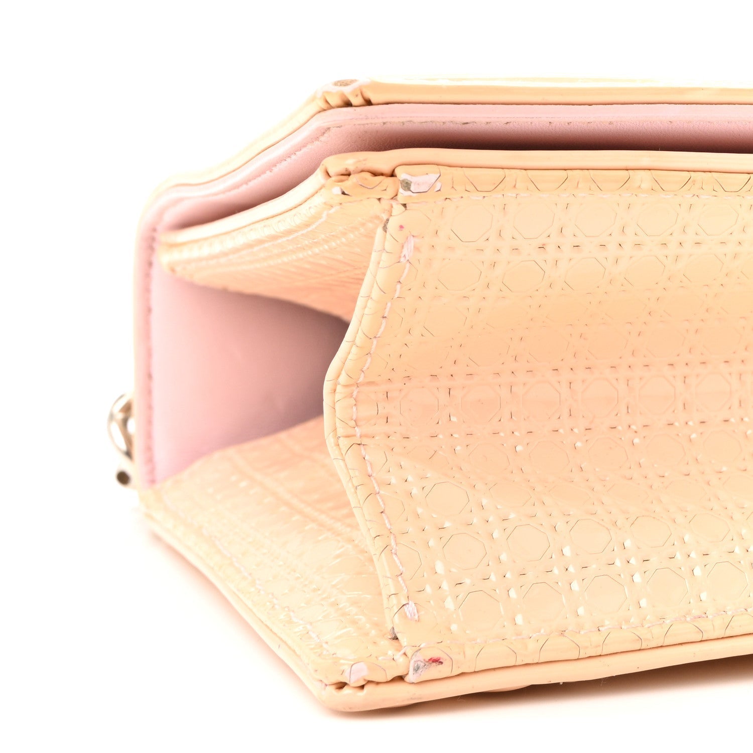 Patent Micro-Cannage Small D1ORama Flap Bag Rose