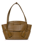 Grained Calfskin Maxi Intrecciato Small Arco Moutarde