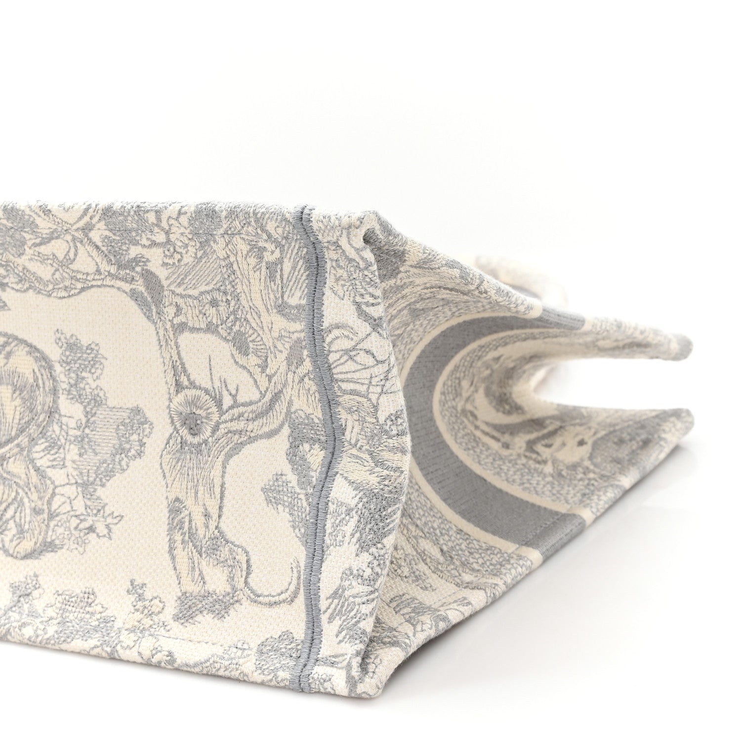 Canvas Embroidered Medium D1ORiviera Toile De Jouy Book Tote Gray
