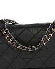 Aged Calfskin Quilted Small Gabrielle Hobo Black