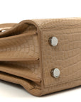 Calfskin Crocodile Embossed Nano Sac De Jour Brown