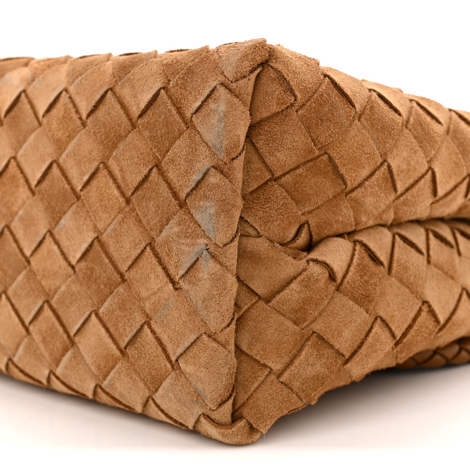 Suede Intrecciato Small Andiamo Shoulder Bag Amber