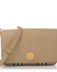 Grainy Calfskin Vintage Check Hampshire Crossbody Beige