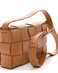 Lambskin Maxi Intrecciato Cassette Crossbody Bag Caramel