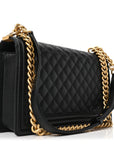 Caviar Quilted New Medium Boy Flap Black