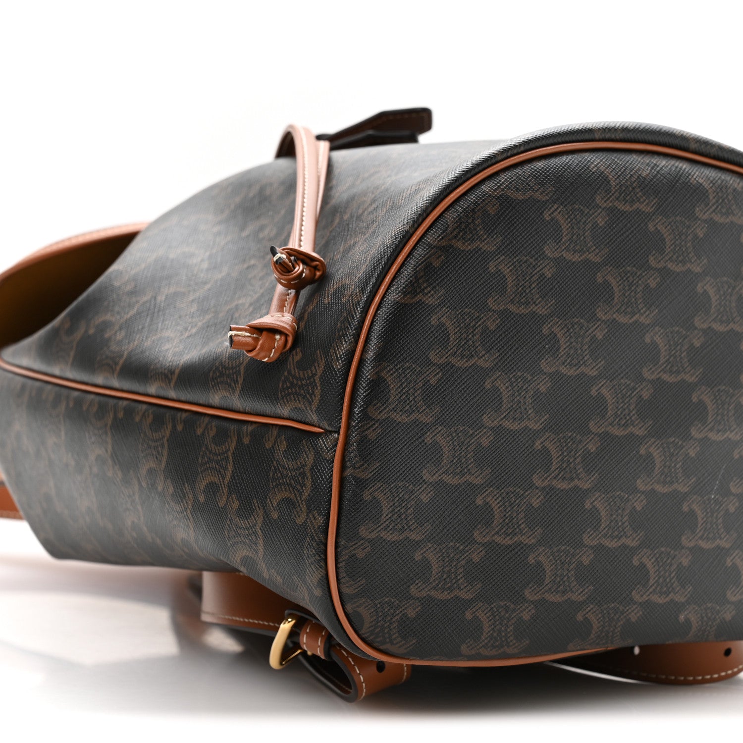 Triomphe Canvas Calfskin Folco Backpack Tan