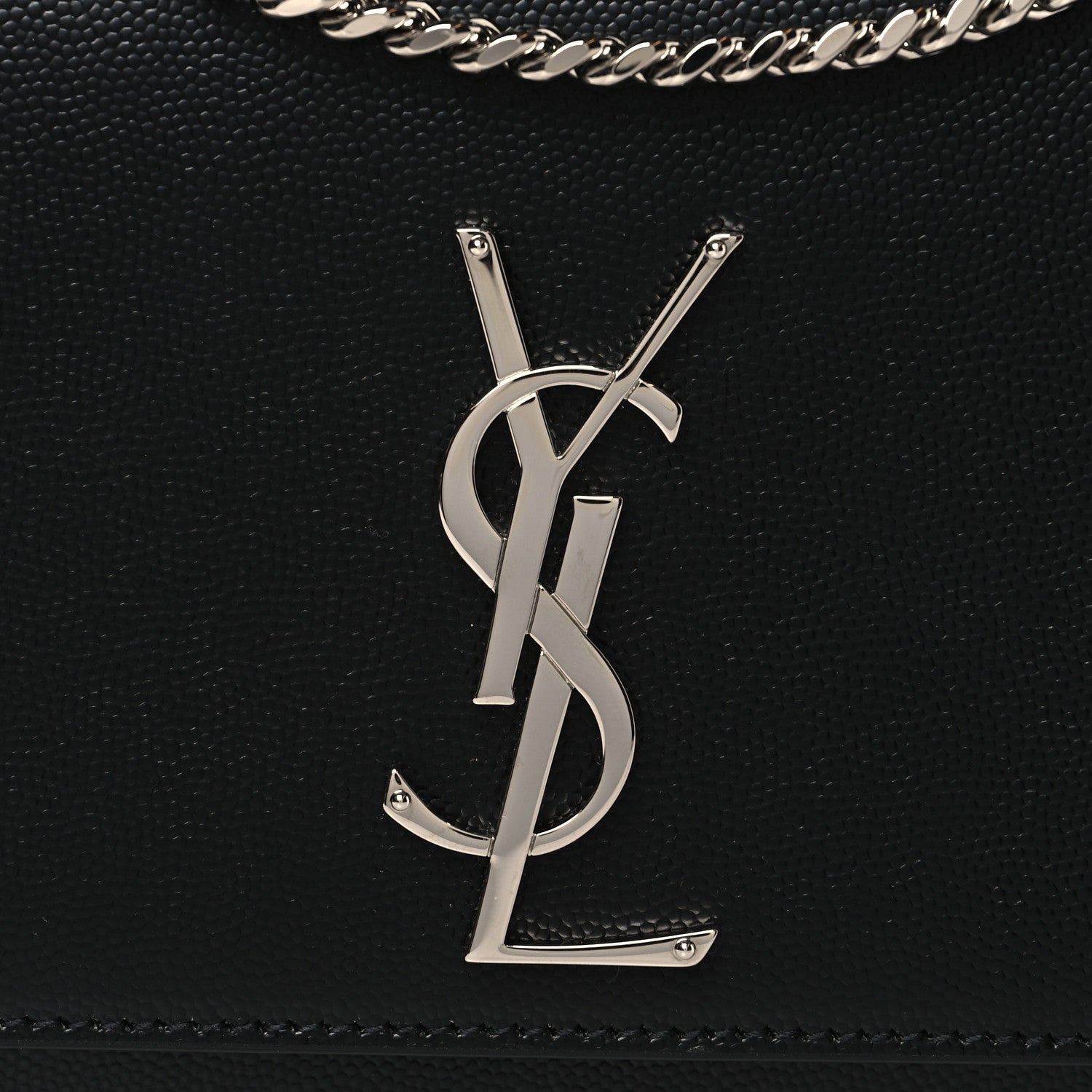 Grain De Poudre Medium Classic Monogram Kate Satchel Black