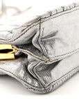 Metallic Matelasse Lux Mini Crossbody Tote Cromo