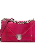 Metallic Lizard Small D1ORama Flap Bag Fuchsia