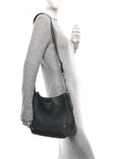 Vitello Daino Soft Hobo Messenger Bag Black