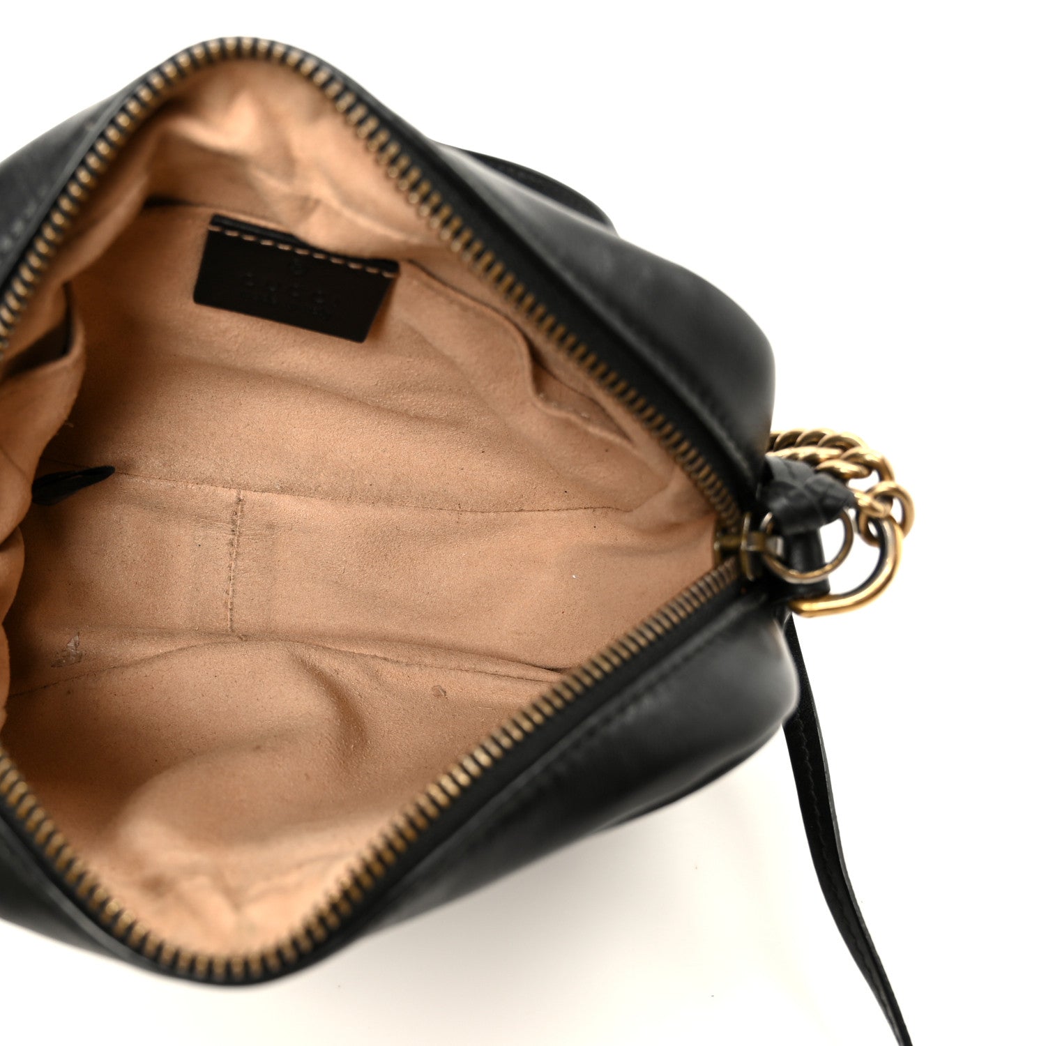 Calfskin Matelasse Mini GG Marmont Chain Shoulder Bag Black