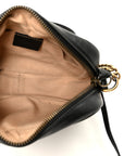 Calfskin Matelasse Mini GG Marmont Chain Shoulder Bag Black