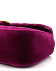 Velvet Matelasse Mini GG Marmont Shoulder Bag Fuchsia Violet Cyclamen