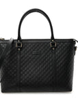 Soft MicroGCCIssima Small Zippered Satchel Black