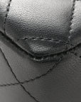 Lambskin Quilted Mini Rectangular Flap Black White