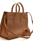 Grained Calfskin Small Sac De Jour Saddle Brown