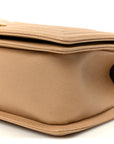 Caviar Chevron Quilted Medium Boy Flap Beige