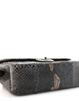 Metallic Snakeskin Jumbo Double Flap Blue
