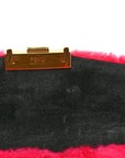 Shearling Nappa Mini Be Baguette Shoulder Bag Fuxia Black
