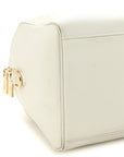 Grained Calfskin Palazzo Bowler White