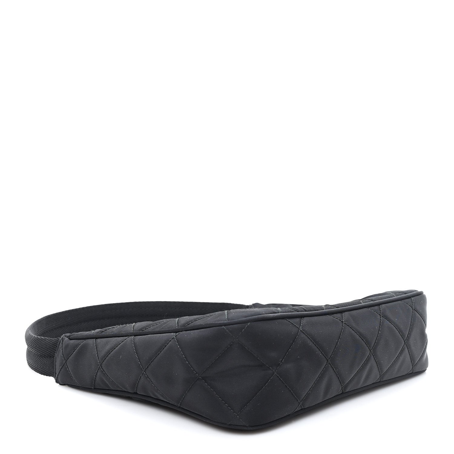 Tessuto Nylon Stitched Shoulder Bag Black