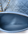 Washed Denim Quilted Medium CHNL 25 Handbag Blue