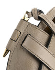 Grained Calfskin Mini Gate Crossbody Bag Light Oat