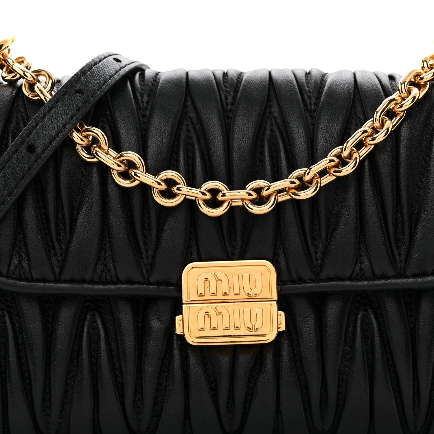 Nappa Matelasse Shoulder Bag Black